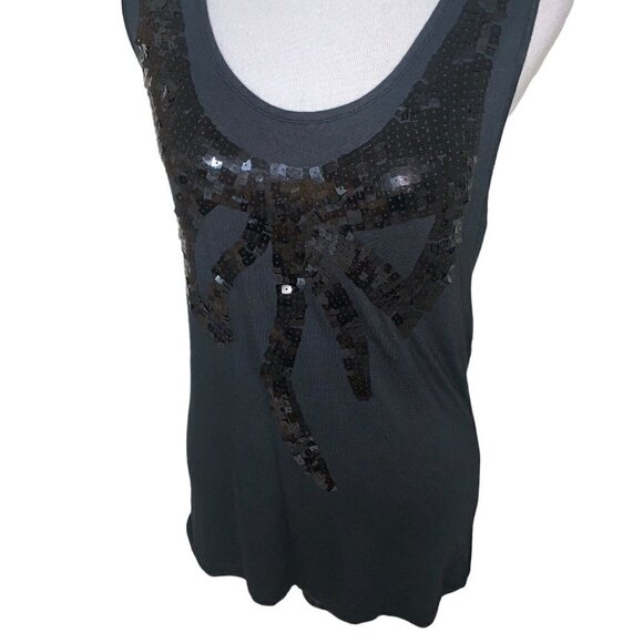 Miley Cyrus / Max Azria Women's Junior XL Tank Top w. Sequins Black Racerback - Picture 2 of 5
